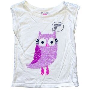 Girls sequin owl tee